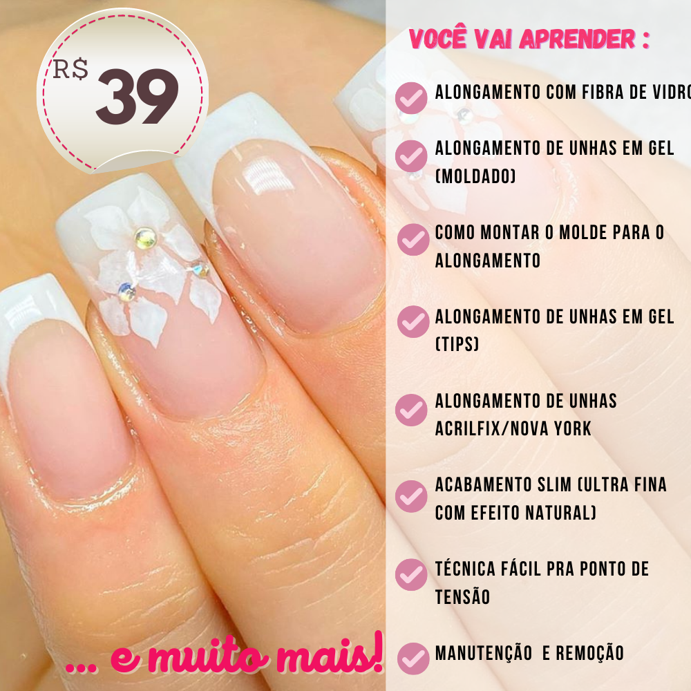 Curso Alongamento De Unhas Gel E Fibra De Vidro