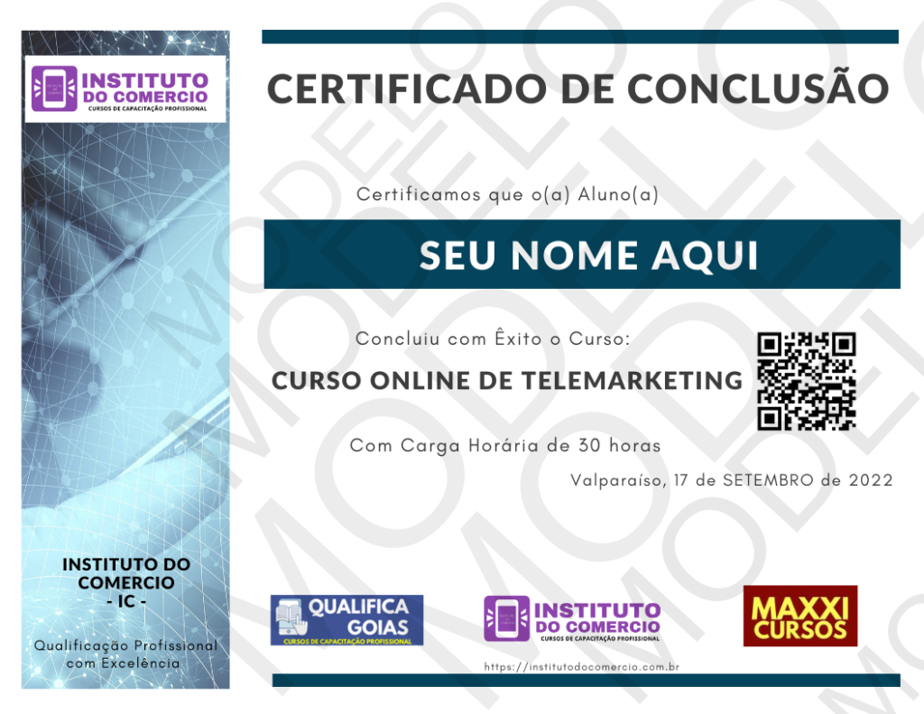 certificado Curso Online de Telemarketing