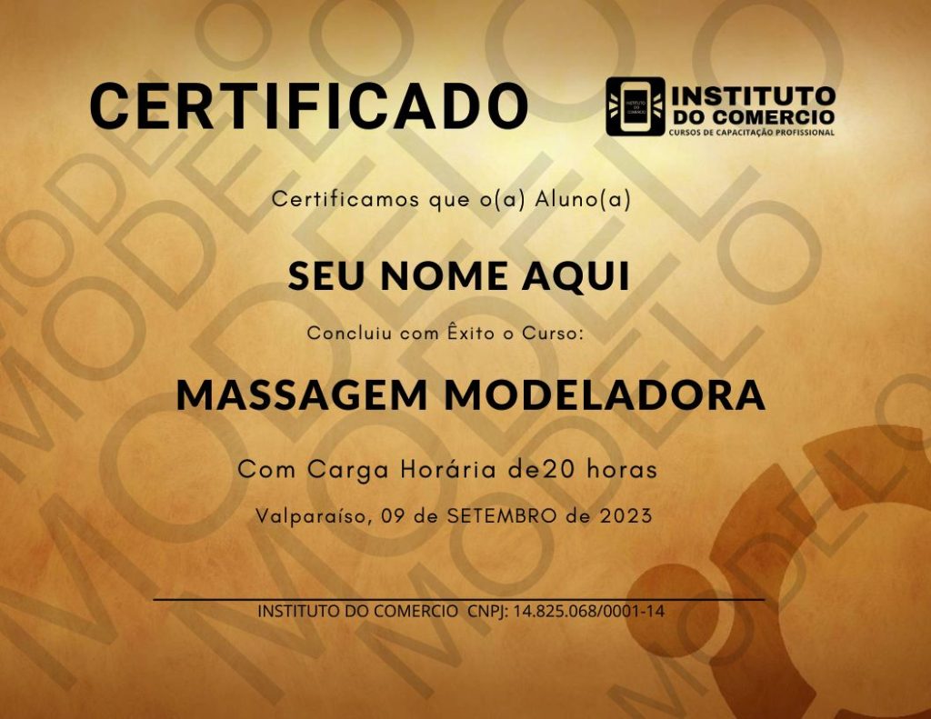 CERTIFICADO MAXXI CURSOS Massagem Modeladora