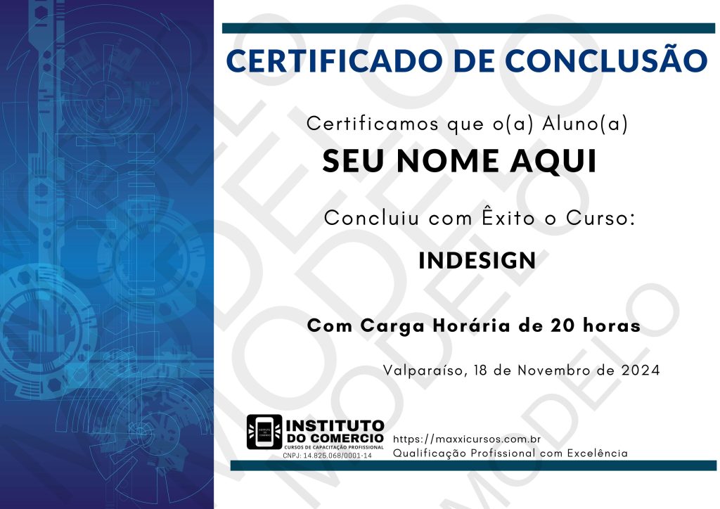 certificado Curso Online de InDesign
