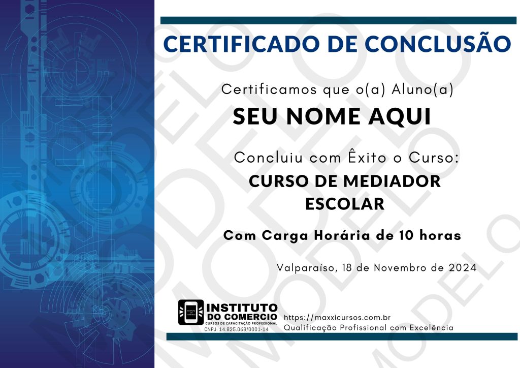 certificado Curso Online de Mediador Escolar