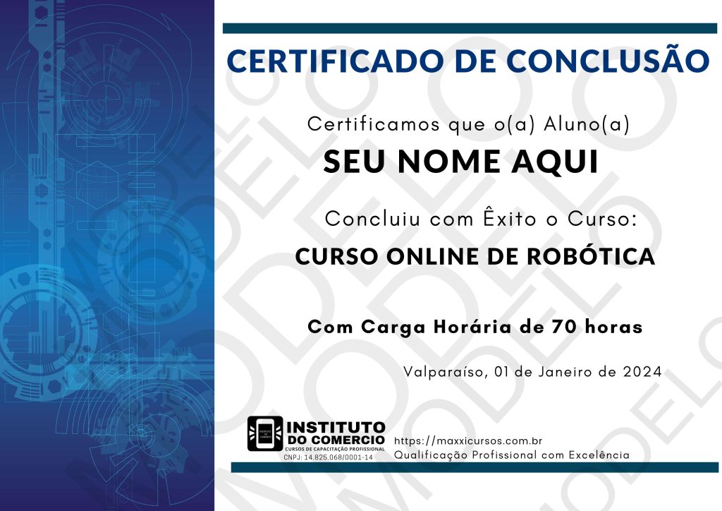 CERTIFICADO Curso Online de Robótica