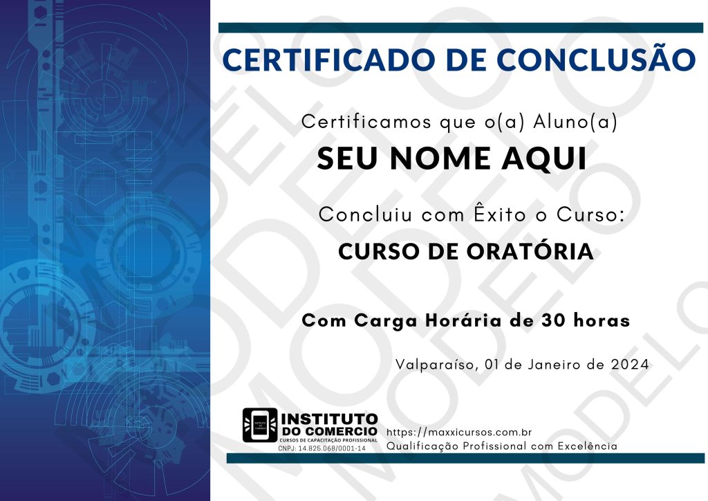 CERTIFICADO Curso de Oratória