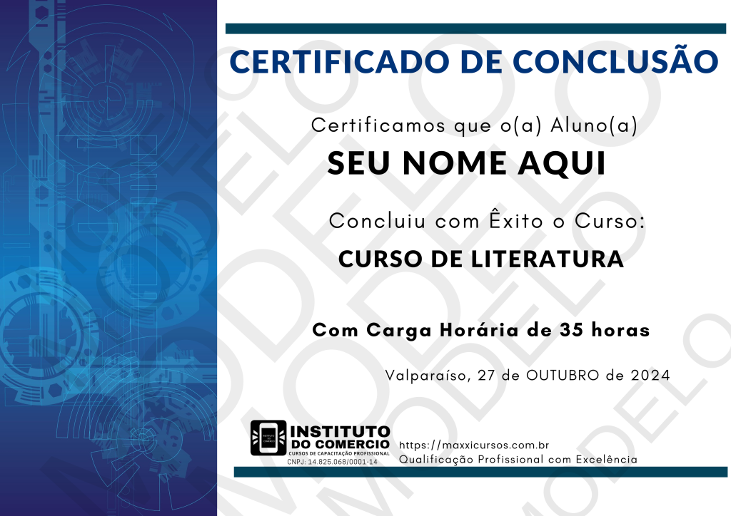 CERTIFICADO Curso de LITERATURA