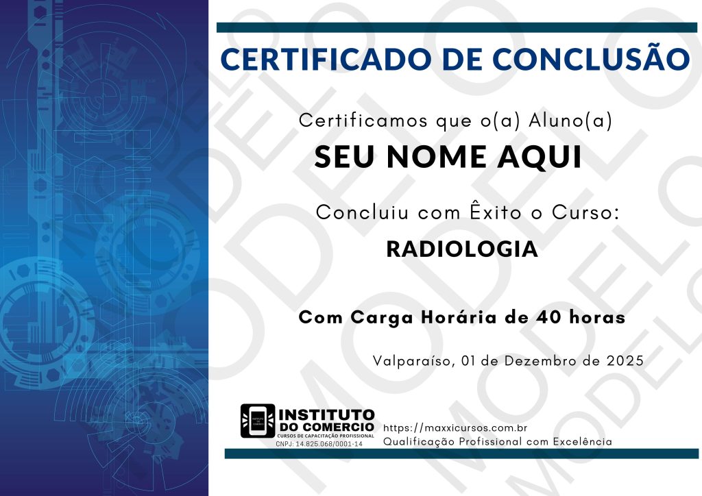 certificado do curso de atualização em radiologia